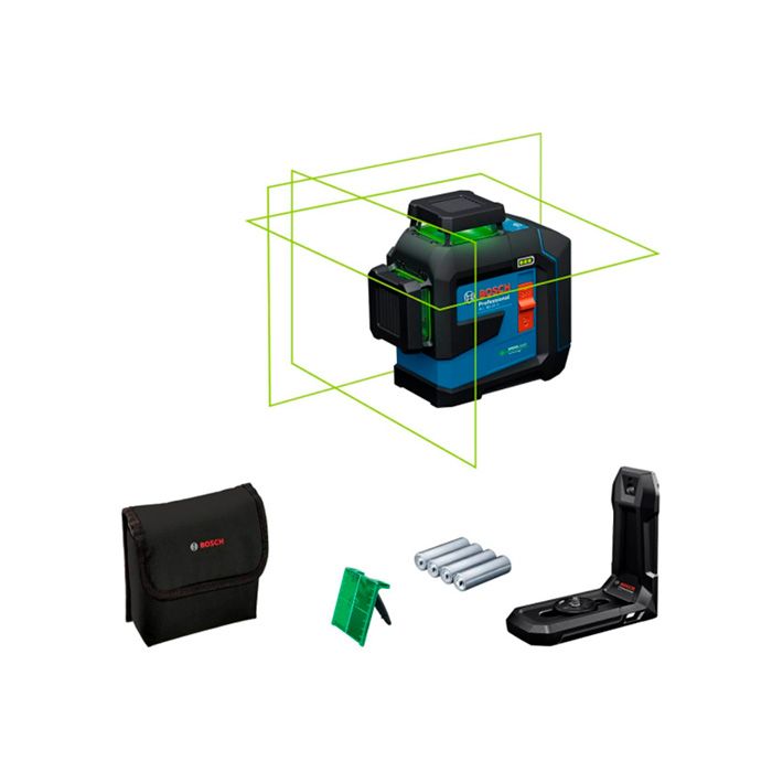 Лазерний лінійний нівелір Bosch GLL 80-33 G Professional з батарейками, тримачем LB 10 та аксесуарами (0601065500)