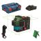 Набір Bosch EXPERT лінійний лазерний нівелір EXLL18V-120-33CG + Кріплення до стелі DK20 + Акумулятор 18V + Зарядний пристрій GAL 18V-40 + Валіза (0601065B00)