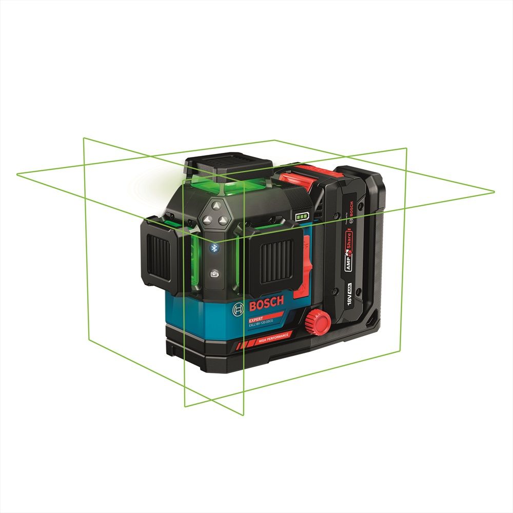 Набір Bosch EXPERT лінійний лазерний нівелір EXLL18V-120-33CG + Кріплення до стелі DK20 + Акумулятор 18V + Зарядний пристрій GAL 18V-40 + Валіза (0601065B00)