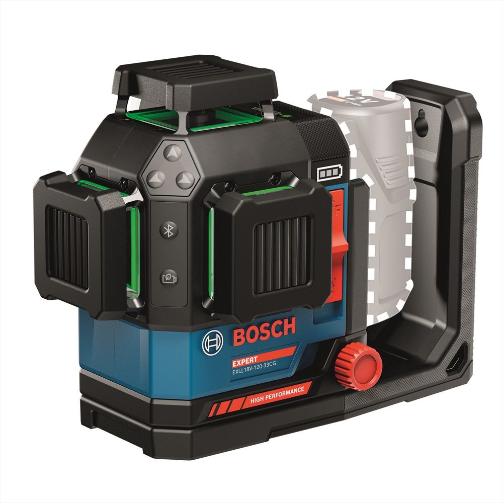 Набір Bosch EXPERT лінійний лазерний нівелір EXLL18V-120-33CG + Кріплення до стелі DK20 + Акумулятор 18V + Зарядний пристрій GAL 18V-40 + Валіза (0601065B00)