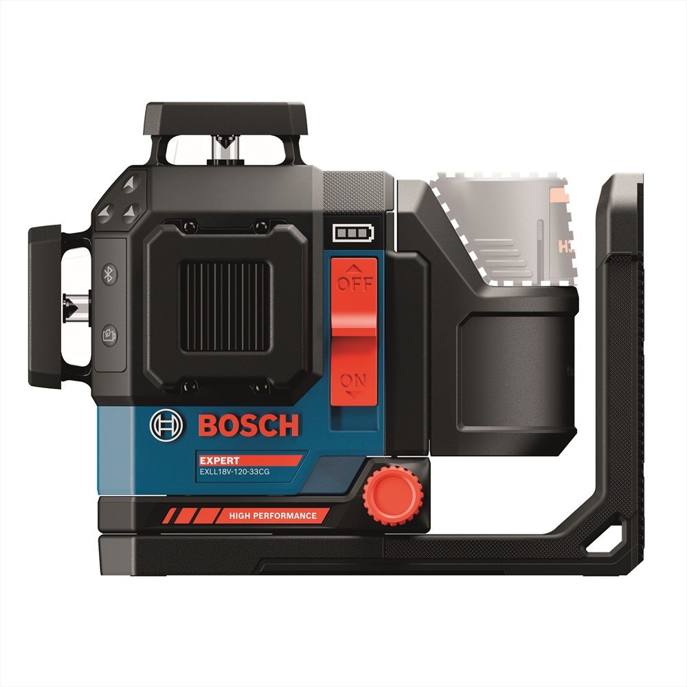 Набір Bosch EXPERT лінійний лазерний нівелір EXLL18V-120-33CG + Кріплення до стелі DK20 + Акумулятор 18V + Зарядний пристрій GAL 18V-40 + Валіза (0601065B00)