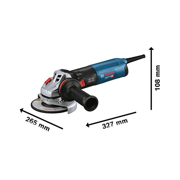 Кутова шліфмашина Bosch Professional GWS 17-125 S з регулюванням, антивібраційною рукояткою та пиловим фільтром (06017D0300)