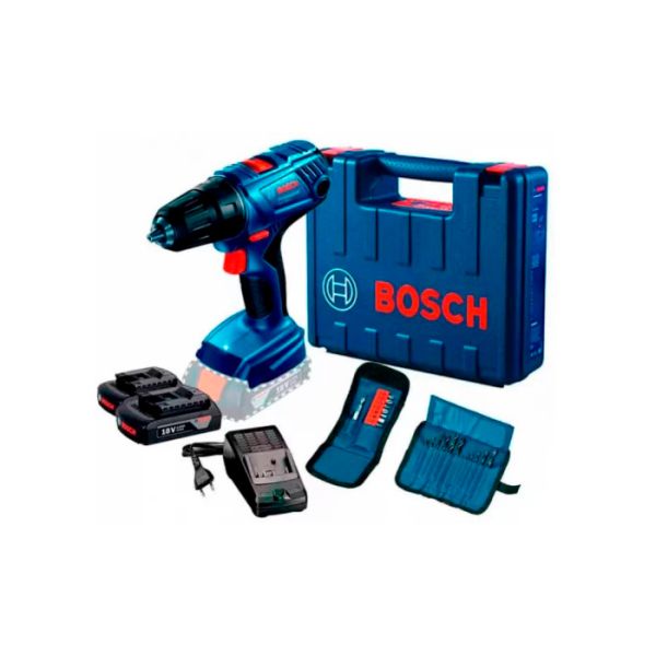 Акумуляторний дриль-шурупокрут Bosch Professional GSR 180-Li з 2 акб GBA 18V 2.0 Ah, з/п GAL 18V-20, набором біт і свердел (06019F810A)