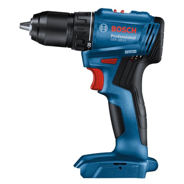 Безщітковий акумуляторний дриль-шурупокрут Bosch GSR 185-LI Professional без акб і з/п у кейсі (06019K3003)