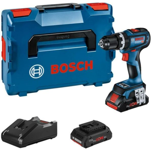 Акумуляторний ударний дриль-шурупокрут Bosch GSB 18V-90 C Professional в L-Boxx 136 з 2 акб ProCORE 18V 4.0Ah та з/п GAL 18V-40 (06019K6104)