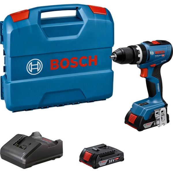 Акумуляторний ударний дриль-шурупокрут Bosch GSB 18V-65 Professional з 2 акб GBA 18V 2 Ah і з/п GAL 18V-20, в L-Case (06019N3100)