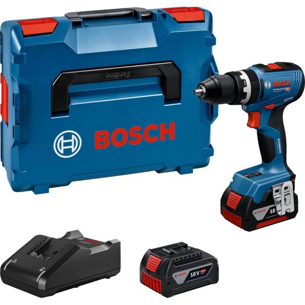 Акумуляторний ударний дриль-шурупокрут Bosch GSB 18V-65 Professional з 2 акб GBA 18V 5 Ah і з/п GAL 18V-40, в L-BOXX 136N (06019N3303)