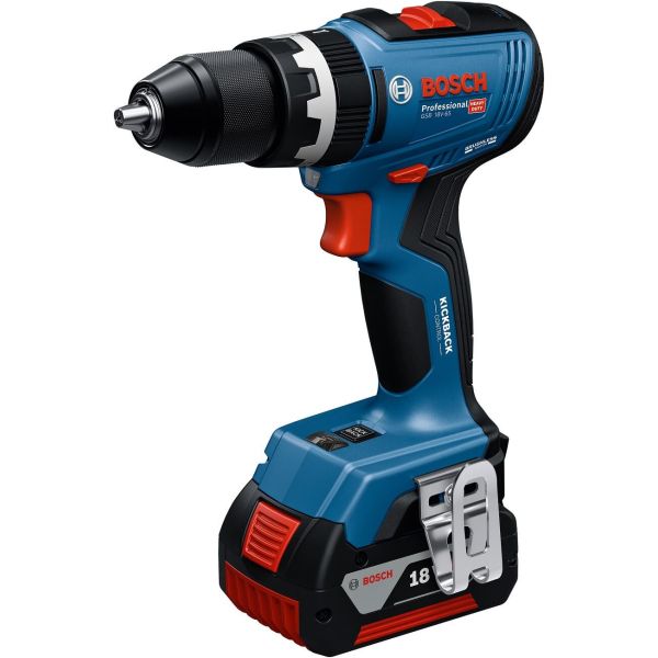 Акумуляторний ударний дриль-шурупокрут Bosch GSB 18V-65 Professional з 2 акб GBA 18V 5 Ah і з/п GAL 18V-40, в L-BOXX 136N (06019N3303)