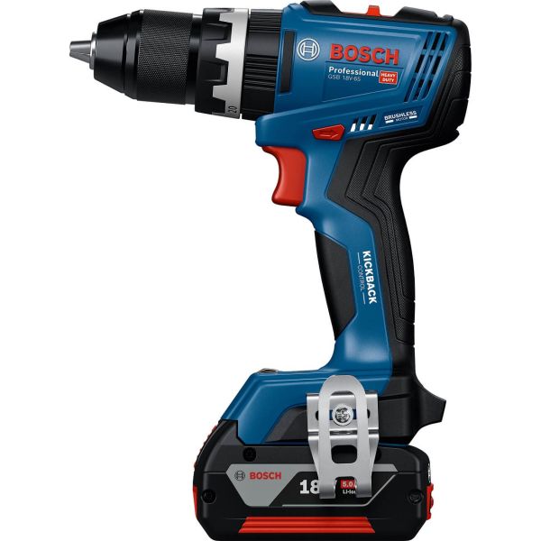 Акумуляторний ударний дриль-шурупокрут Bosch GSB 18V-65 Professional з 2 акб GBA 18V 5 Ah і з/п GAL 18V-40, в L-BOXX 136N (06019N3303)