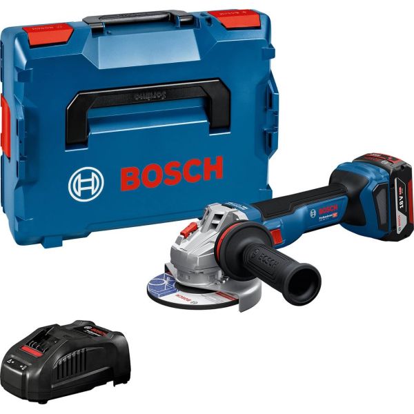 Акумуляторна кутова шліфмашина Bosch GWS 18V-11 S Professional з акб GBA 18V 5 Ah та з/п GAL 1880 CV, в L-BOXX 136 (06019N4003)