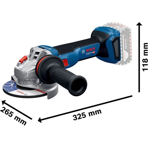 Акумуляторна кутова шліфмашина Bosch GWS 18V-11 Professional з 2 акб GBA 18V 5 Ah та з/п GAL 1880 CV, в L-BOXX 136 (06019N4103)