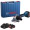 Акумуляторна кутова шліфмашина Bosch GWS 18V-8 Professional з 2 акб GBA 18V 4 Ah та з/п GAL 18V-40, в кейсі (06019N9020)
