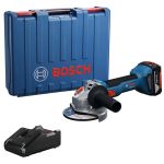Акумуляторна кутова шліфмашина Bosch GWS 18V-8 Professional з акб GBA 18V 4 Ah та з/п GAL 18V-40, в кейсі (06019N9021)
