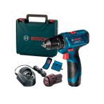 Акумуляторний дриль-шурупокрут Bosch Professional GSR 120-LI в чемодані з 2 акб GBA 12V 2 Ah, з/п GAL 1210 CV, набором 10 біт та набором 12 свердел (06019G8002)