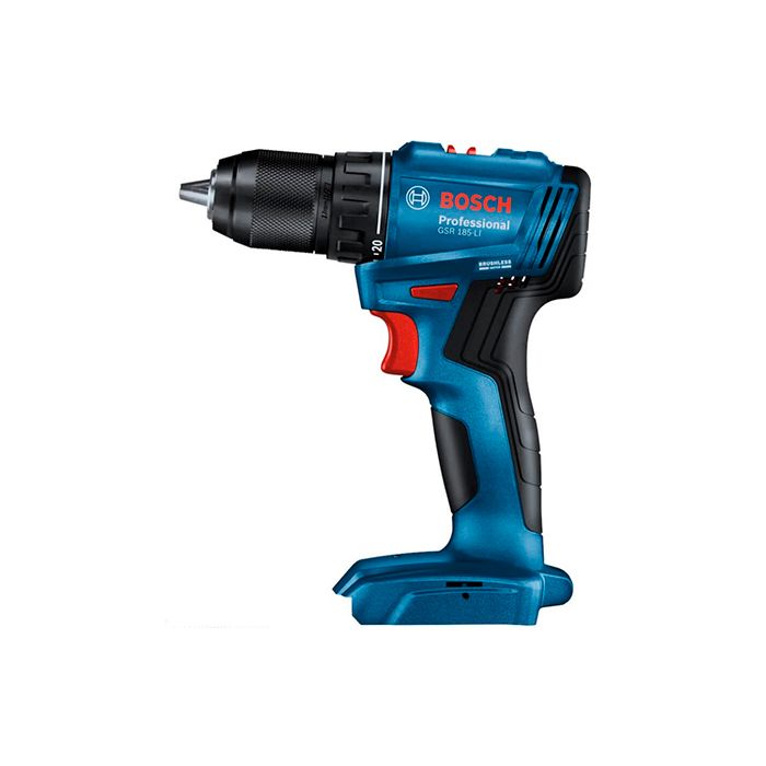 Безщітковий акумуляторний дриль-шурупокрут Bosch GSR 185-LI Professional із 2 акб GBA 18V 2.0Ah і з/п GAL 18V-20 у кейсі (06019K3000)