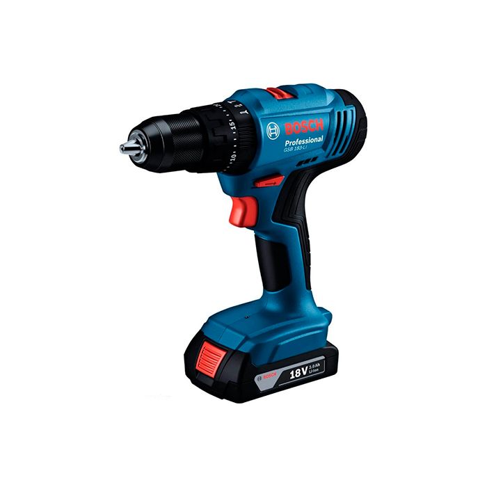 Акумуляторний ударний дриль-шурупокрут Bosch Professional GSB 183-LI з акб GBA 18V 2 Ah і з/п GAL 18V-20 в кейсі (06019K9101)