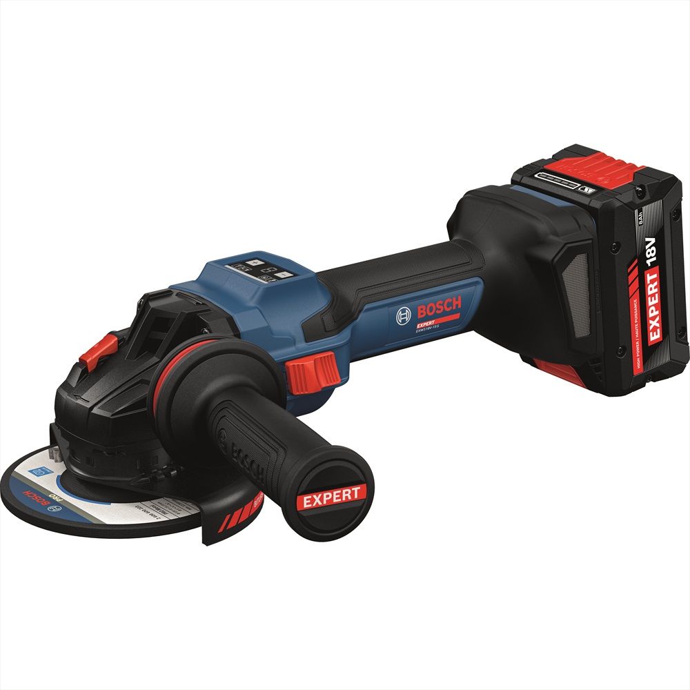 Акумуляторна кутова шліфувальна машина Bosch EXPERT EXWS18V-15S (Акумулятори 2 x EXBA18V-80; Зарядний пристрій EXAL18V-160; L) (06019M6003)