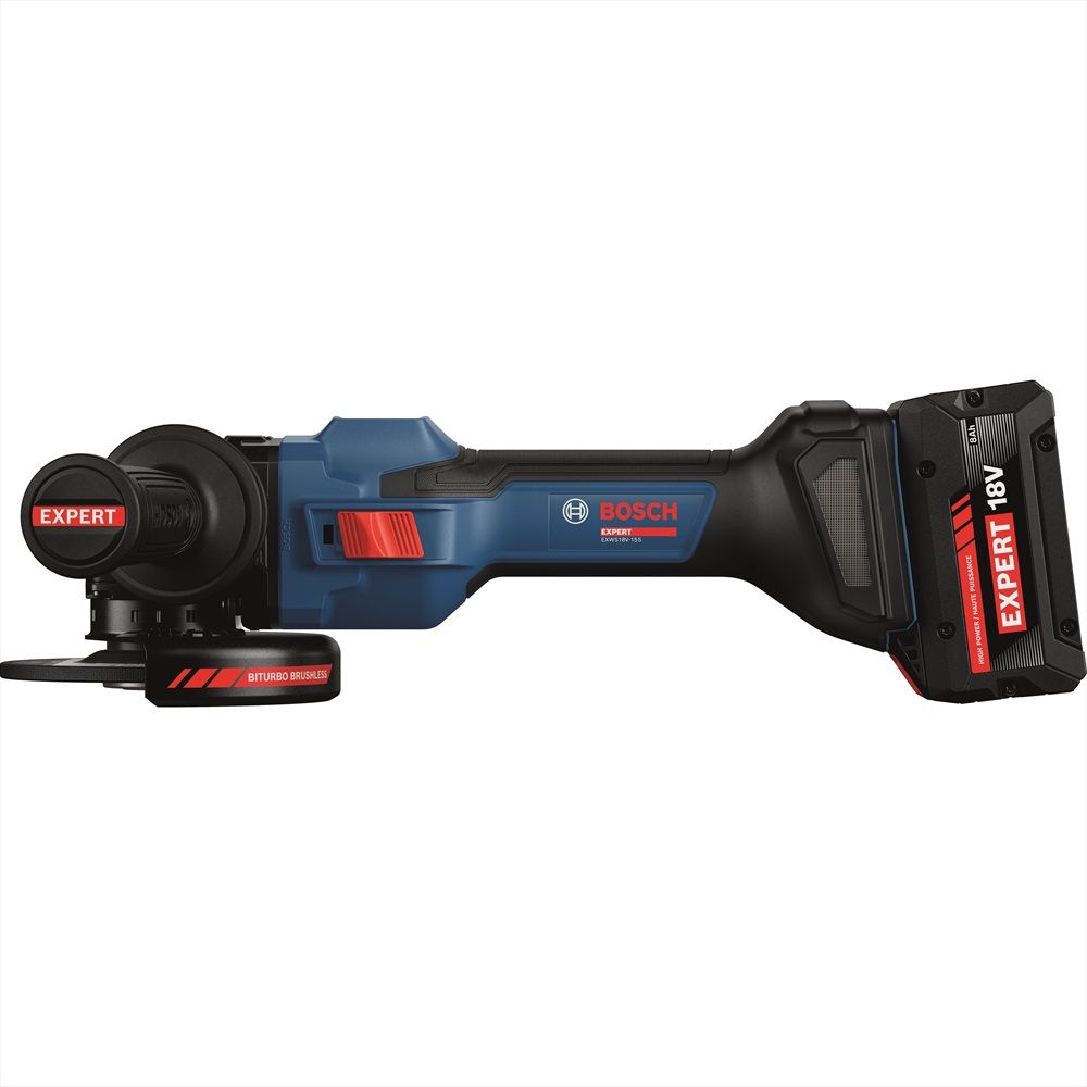 Акумуляторна кутова шліфувальна машина Bosch EXPERT EXWS18V-15S (Акумулятори 2 x EXBA18V-80; Зарядний пристрій EXAL18V-160; L) (06019M6003)