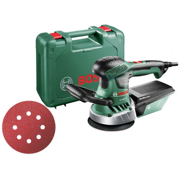 Ексцентрикова шліфувальна машина Bosch PEX 400 AE у валізі (06033A4000)