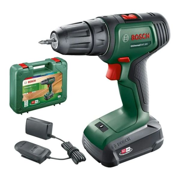 Акумуляторний дриль-шурупокрут Bosch UniversalDrill 18V в чемодані з 1 акб PBA 18V 1.5Ah W-A та з/п AL 1810 CV (06039D4001)