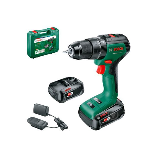 Акумуляторний ударний дриль-шурупокрут Bosch Universal Impact 18 V-60 із 2 акб 2 Ah, з/п AL 18 V-20 (06039D7102)