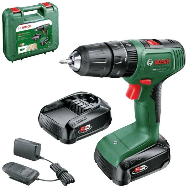 Акумуляторний ударний дриль-шурупокрут Bosch EasyImpact 18V-40 з 2 акб 2 Ah, з/у AL 18 V-20 (06039D8108)