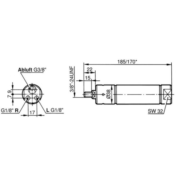 Змінний пневмодвигун Bosch 340 Вт (0607951304)