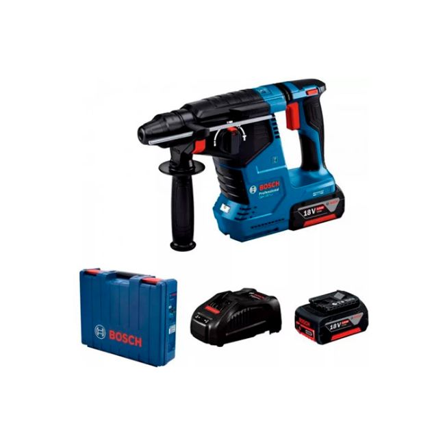 Акумуляторний перфоратор Bosch Professional GBH 187-LI в чемодані з 2 акб GBA 18V 5Ah та з/п GAL 1880 CV (0611923021)