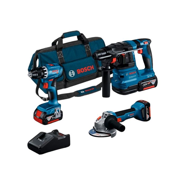Комбо-набір Bosch GSR 18V-45 + GWS 18V-8 + GBH 18V-22, 3x GBA 4.0Ah, GAL 18V-40, M-BAG (0615A5007L)