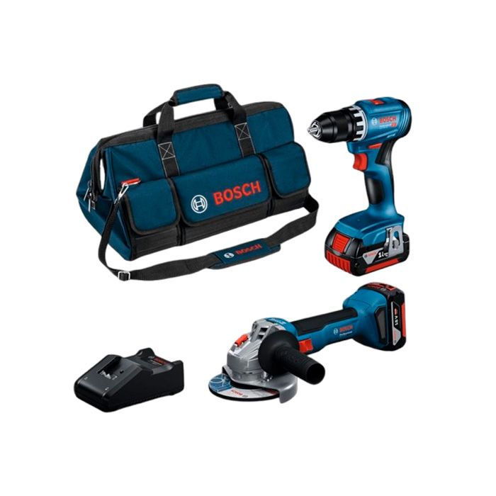 Комбо-набір Bosch GSR 18V-45 + GWS 18V-8, 2x GBA 4.0Ah, GAL 18V-40, M-BAG (0615A5007N)