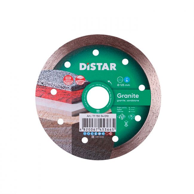Круг алмазный отрезной по граниту Distar 1A1R 125x1,4x8x22,23 Granite (11115034010)