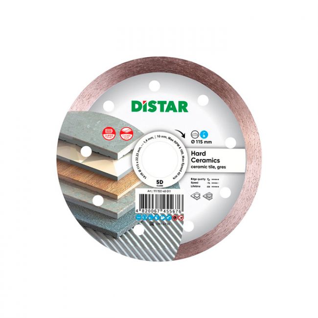 Диск алмазный по керамике Distar 1A1R Hard ceramics 115x22.2x1.4 мм (11115048011)
