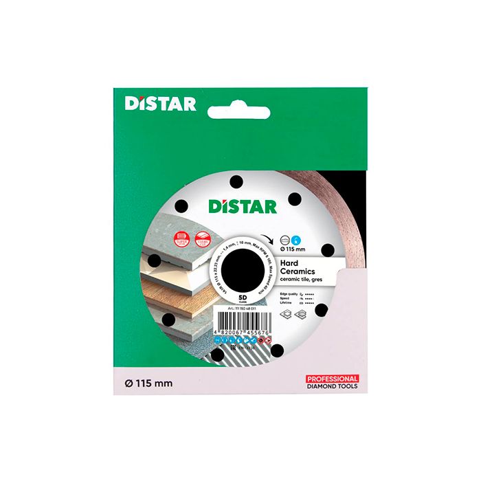 Диск алмазный по керамике Distar 1A1R Hard ceramics 115x22.2x1.4 мм (11115048011)