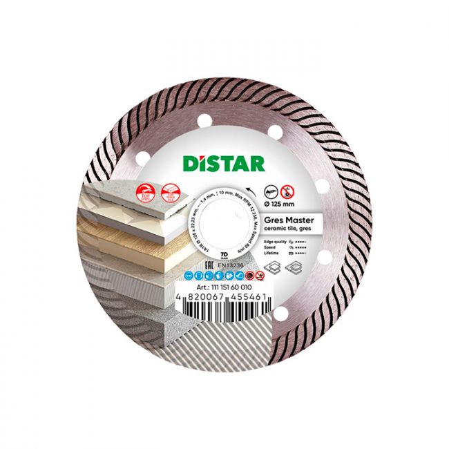 Диск алмазный по керамограниту Distar 1A1R Gres Master 125x22.2x1.4 мм (11115160010)