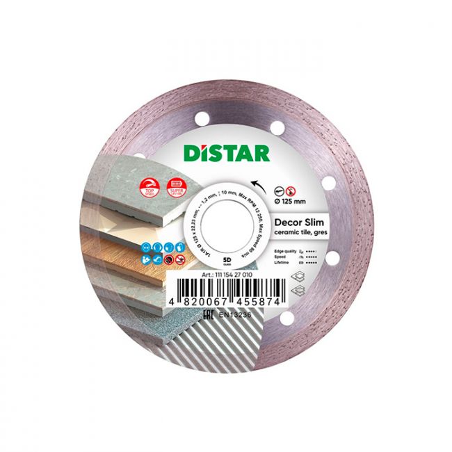 Диск алмазный по керамике Distar 1A1R Decor Slim 125x22.2x1.2 мм (11115427010)
