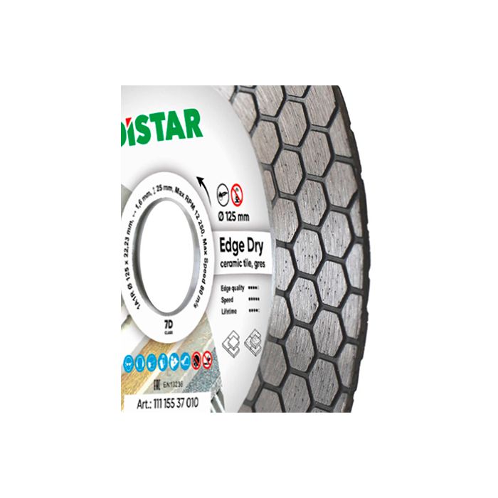 Диск алмазный по керамике Distar 1A1R EDGE DRY 125x1,6x25x22,23 мм (11115537010)