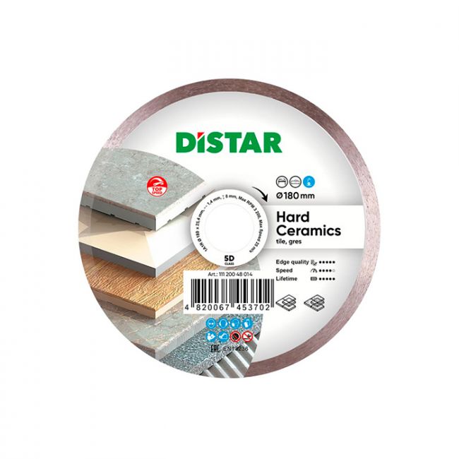 Диск алмазный по керамике Distar 1A1R Hard ceramics 180x25.4x1.4 мм (11120048014)