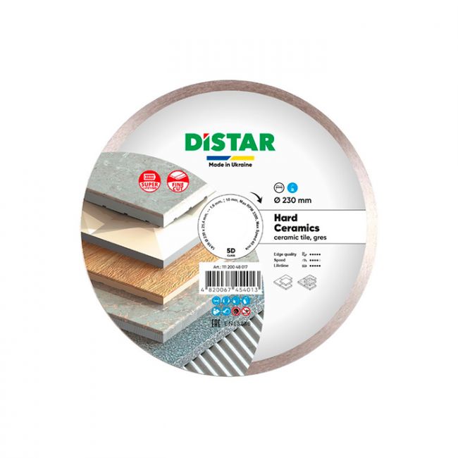 Диск алмазный по керамике Distar 1A1R Hard ceramics 230x25.4x1.6 мм (11120048017)