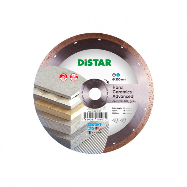 Диск алмазный по керамограниту Distar 1A1R Hard ceramics Advanced 250x25.4x1.5 мм (11120349019)
