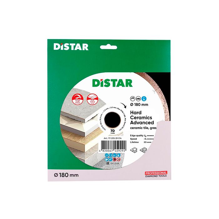 Диск алмазный по керамограниту Distar 1A1R Hard ceramics Advanced 180x25.4x1.4 мм (11120528014)