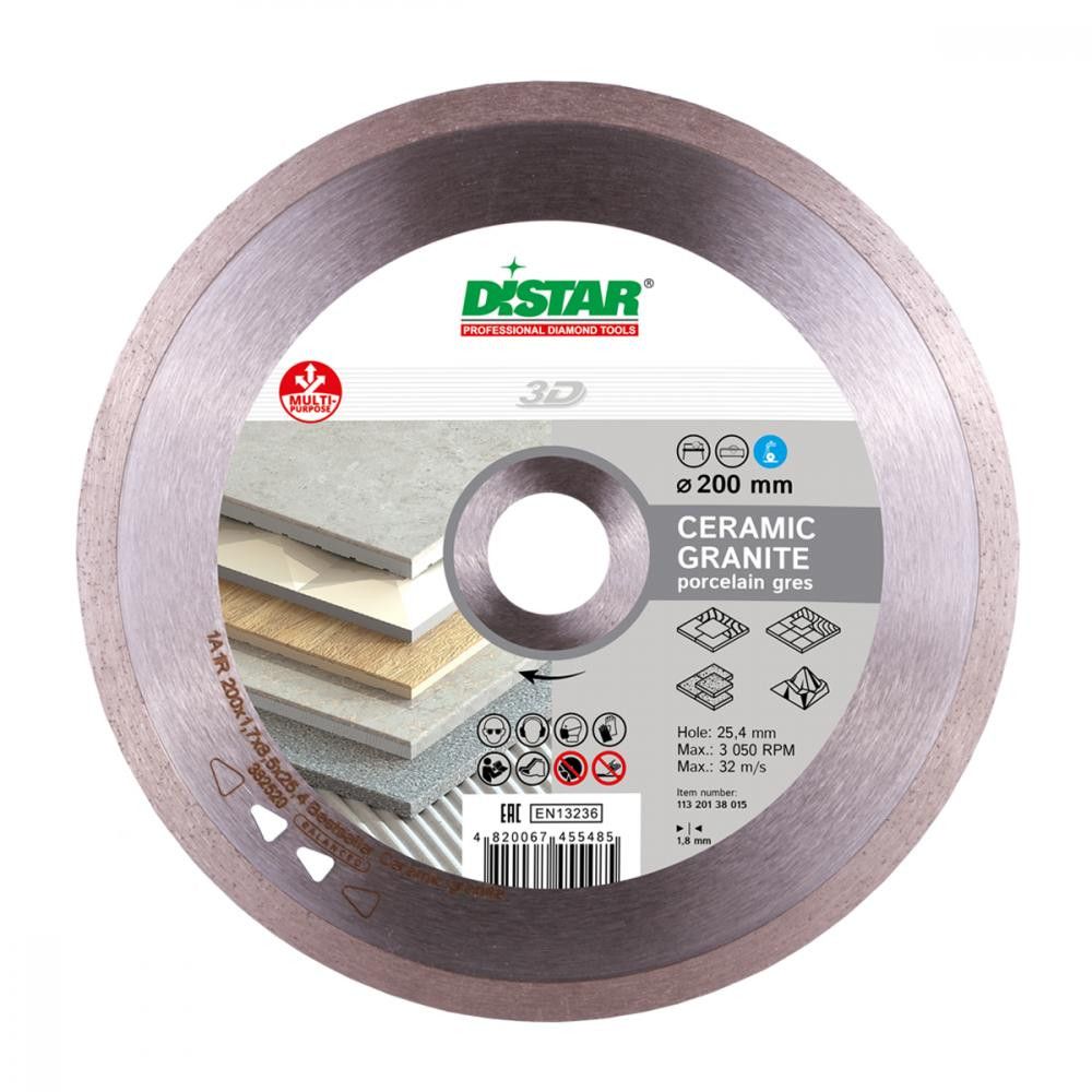 Диск алмазный по керамике Distar 1A1R Bestseller Ceramic Granite 200x25.4x1.7 мм (11320138015)