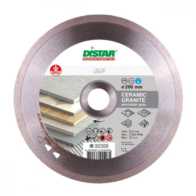 Диск алмазный по керамике Distar 1A1R Bestseller Ceramic Granite 200x25.4x1.7 мм (11320138015)