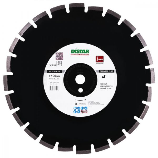 Диск алмазный по асфальту Distar 1A1RSS/C1S-W Sprinter Plus 400x25.4x3.5 мм (12485087026)