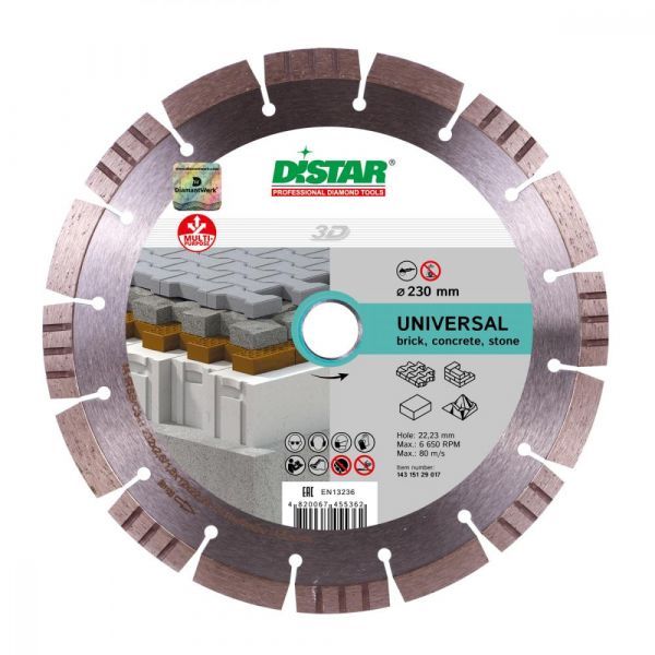 Диск алмазный по бетону Distar 1A1RSS/C3 Bestseller Universal 232x22.2x2.6 мм (14315129017)