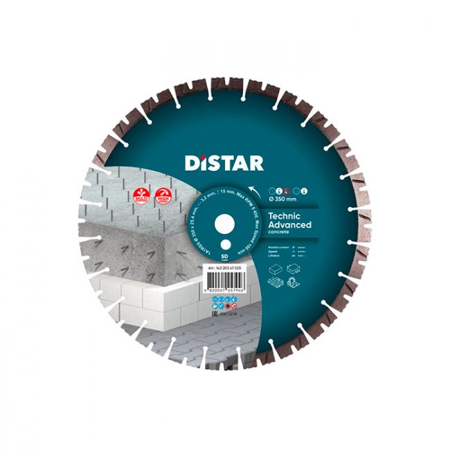 Диск алмазный по бетону Distar 1A1RSS/C3 Technic Advanced 350x25.4x3.5 мм (14320347025)