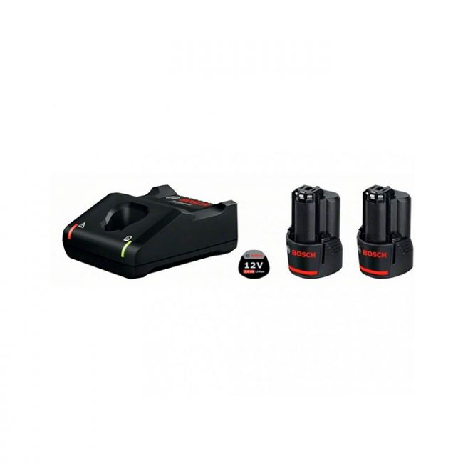 Набор Bosch из 2 аккумуляторов GBA Li-Ion 12 В / 2 Ач + зарядное устройство (1600A019R8)