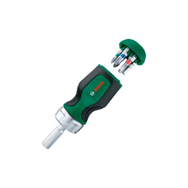 Коротка викрутка BOSCH з храповиком з 6-ма насадками (1600A027PK)
