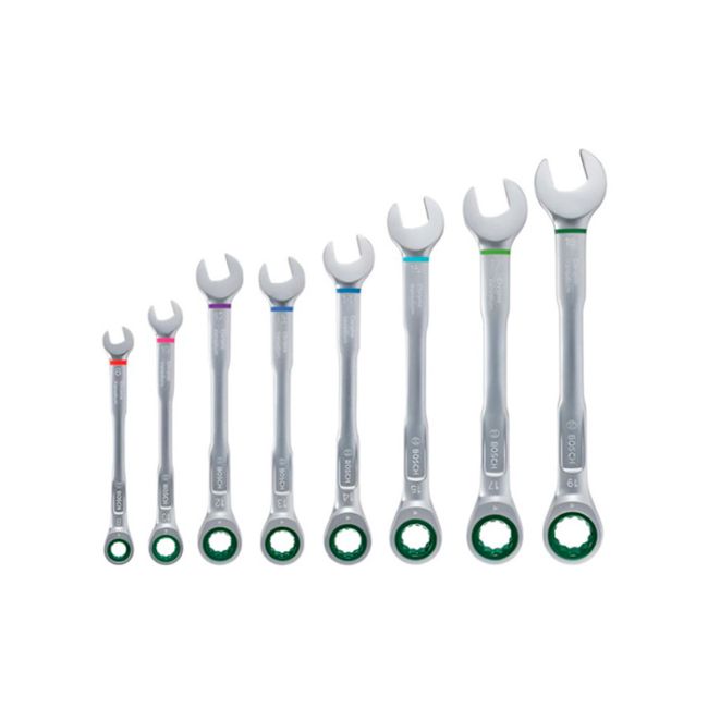 Набір комбінованих ключів BOSCH з тріскачкою 8 шт (1600A027PS)