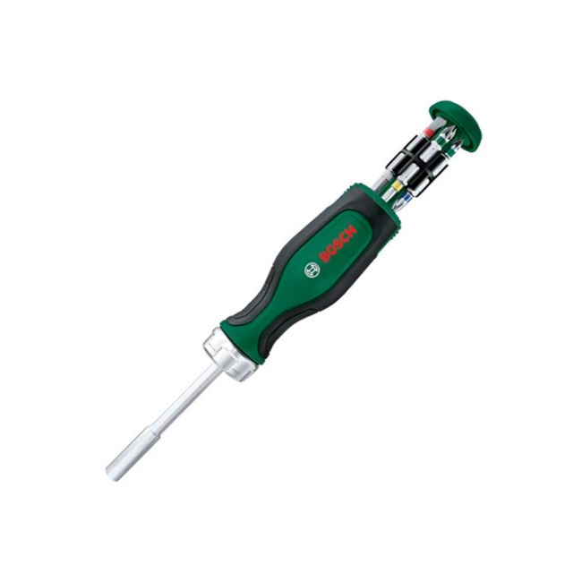 Викрутка BOSCH з тріскачкою з 12 насадками (1600A02BX2)
