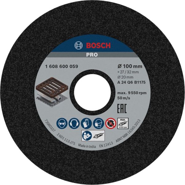Шліфувальний круг Bosch PRO Metal для прямих шліфмашин 100х20 мм, G24 (1608600059)